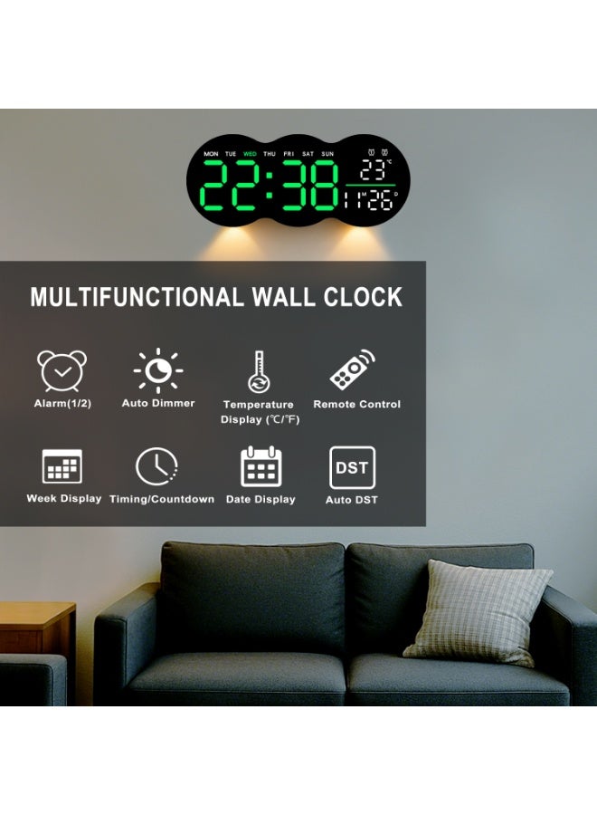 آي توما ساعة LED الرقمية ، ساعة الجدار الرقمية مع جهاز التحكم عن بعد ، ضوء الليل مع تاريخ الوقت يوم الأسبوع درجة الحرارة لغرفة المعيشة غرفة النوم ديكور المنزل - Image 3